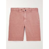 Straight-Leg Cotton-Blend Twill Shorts