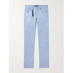 Straight-Leg Stretch Lyocell and Cotton-Blend Poplin Trousers