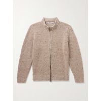 Donegal Merino Wool and Cashmere-Blend Zip-Up Cardigan
