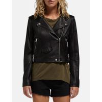 Ashville Leather Moto Jacket - black