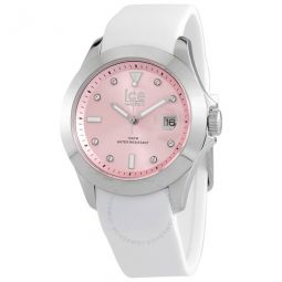 Quartz Crystal Pink Dial Ladies Watch