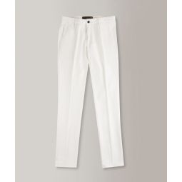 Slim-fit trousers in certified cotton and linen