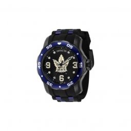 Men's NHL Silicone and Stainless Steel Black Dial Watch