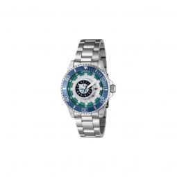 Men's MLB Stainless Steel Green and Orange and Silver and White and Blue Dial Watch