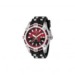 Men's MLB Silicone and Stainless Steel Red and Black Dial Watch
