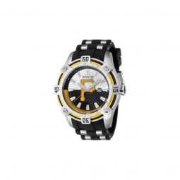 Men's MLB Silicone and Stainless Steel Yellow and Silver and Black Dial Watch