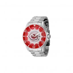 Men's MLB Stainless Steel Red and Silver and White and Black Dial Watch