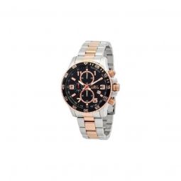 Men's Specialty Chronograph Stainless Steel with Rose Gold-tone accents Black Dial Watch