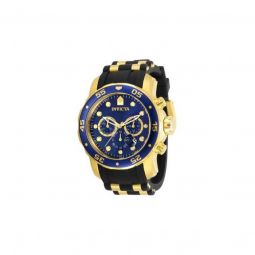Men's Pro Diver Chronograph Polyurethane with Yellow Gold-tone Stainless Steel Blue Dial Watch