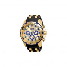 Men's Pro Diver Chronograph Black Polyurethane with Stainless Steel accents Gold Dial