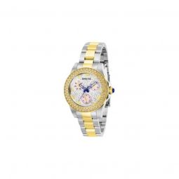 Women's Angel Stainless Steel White (Crystal Pave) Dial Watch