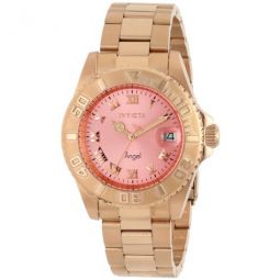 Angel Pink Dial 18kt Rose Gold Ion-plated Ladies Watch