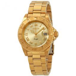 Angel Champagne Dial 18kt Gold-plated Ladies Watch