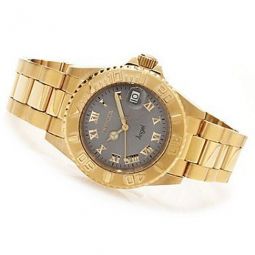 Angel Charcoal Grey Dial Yellow Gold-plated Ladies Watch