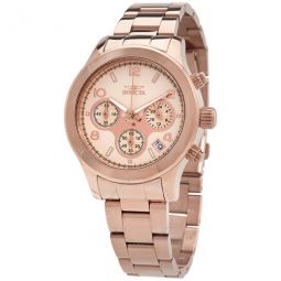 Angel Chronograph Rose Dial Rose Gold-tone Ladies Watch
