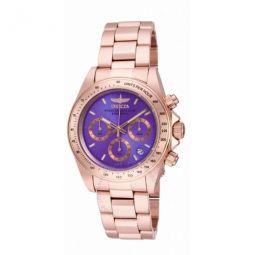 Speedway Chronograph Purple Dial Rose Gold Ion-plated Ladies Watch