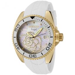 Angel Mother of Pearl Dial White Rubber Ladies Watch