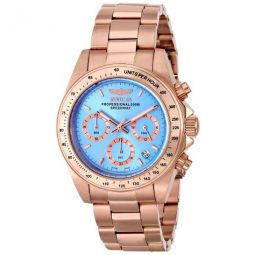 Speedway Chronograph Blue Dial Rose Gold-plated Ladies Watch