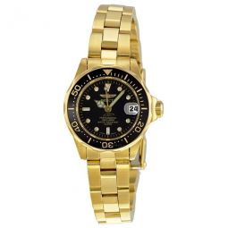 Pro Diver Gold-plated Black Dial Ladies Watch