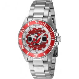 NHL New Jersey Devils Quartz Red Dial Ladies Watch
