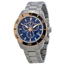Pro Diver Chronograph Blue Dial Stainless Steel Mens Watch