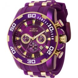 Pro Diver SCUBA Chronograph GMT Quartz Purple Dial Mens Watch