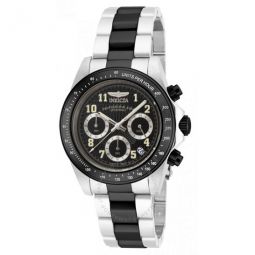 Speedway Chronograph Black Dial Two-tone Mens Watch