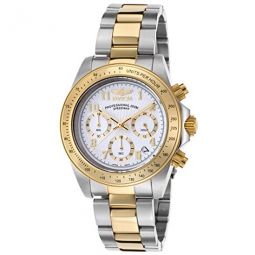 Speedway Chronograph White Dial Two-tone Mens Watch