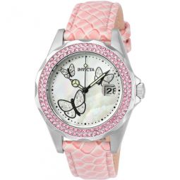 Angel Crystal White Mother of Pearl Dial Ladies Watch