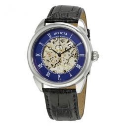 Specialty Mechanical Blue Skeleton Dial Mens Watch