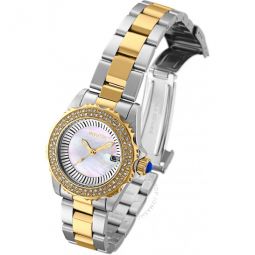 Angel Quartz Crystal White Mother of Pearl Dial Ladies Watch