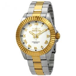 Pro Diver White Dial Two-tone Mens Watch