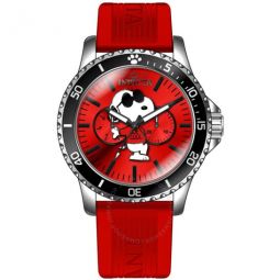 Character Collection Snoopy Quartz Red Dial Mens Watch