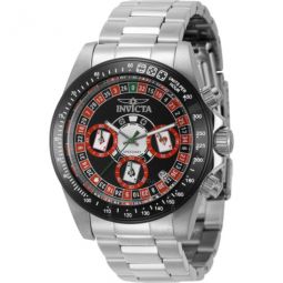 Speedway Roulette Casino Chronograph GMT Quartz Black Dial Mens Watch