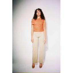 Tulle Stretch Twisted Top - Rust
