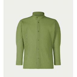 Pleated Shirt - Olive Green