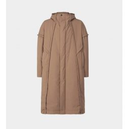 3/4 Hooded Frame Coat - Brown