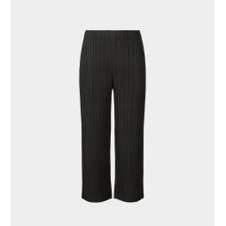 Thicker Pleat Cropped Pants - Black