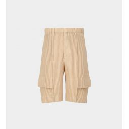 Cargo Pleated Shorts - Beige