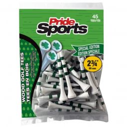 Pride Sports 2 3/4 Inch Shamrock Wood Golf Tees - 45 Pack