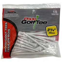 Pride Sports 2 3/4 Inch White Wood Golf Tees - 15 Pack