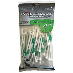 Pride Sports 4 Inch Professional Tee System (PTS) White Wood Golf Tees - 50 Pack