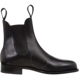Mens Noir Leather Chelsea Boots, Brand Size 7 ( US Size 8 )