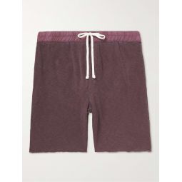 Straight-Leg Poplin-Trimmed Supima Cotton-Jersey Drawstring Shorts