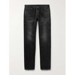 The Cast 2 Slim-Fit Distressed Paint-Splattered Selvedge Jeans