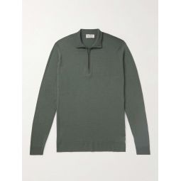 Slim-Fit Merino Wool Half-Zip Sweatshirt
