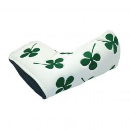 JP Lann Lucky 4 Leaf Clover Irish Putter Headcover White