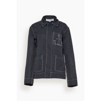 Contrast Seam Workwear Jacket in Black