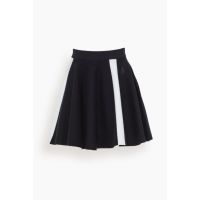 Contrast A-Line Mini Skirt in Black
