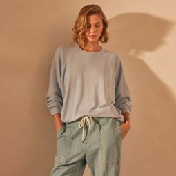 French Terry Relaxed Sweatshirt - Open Sky Pigment